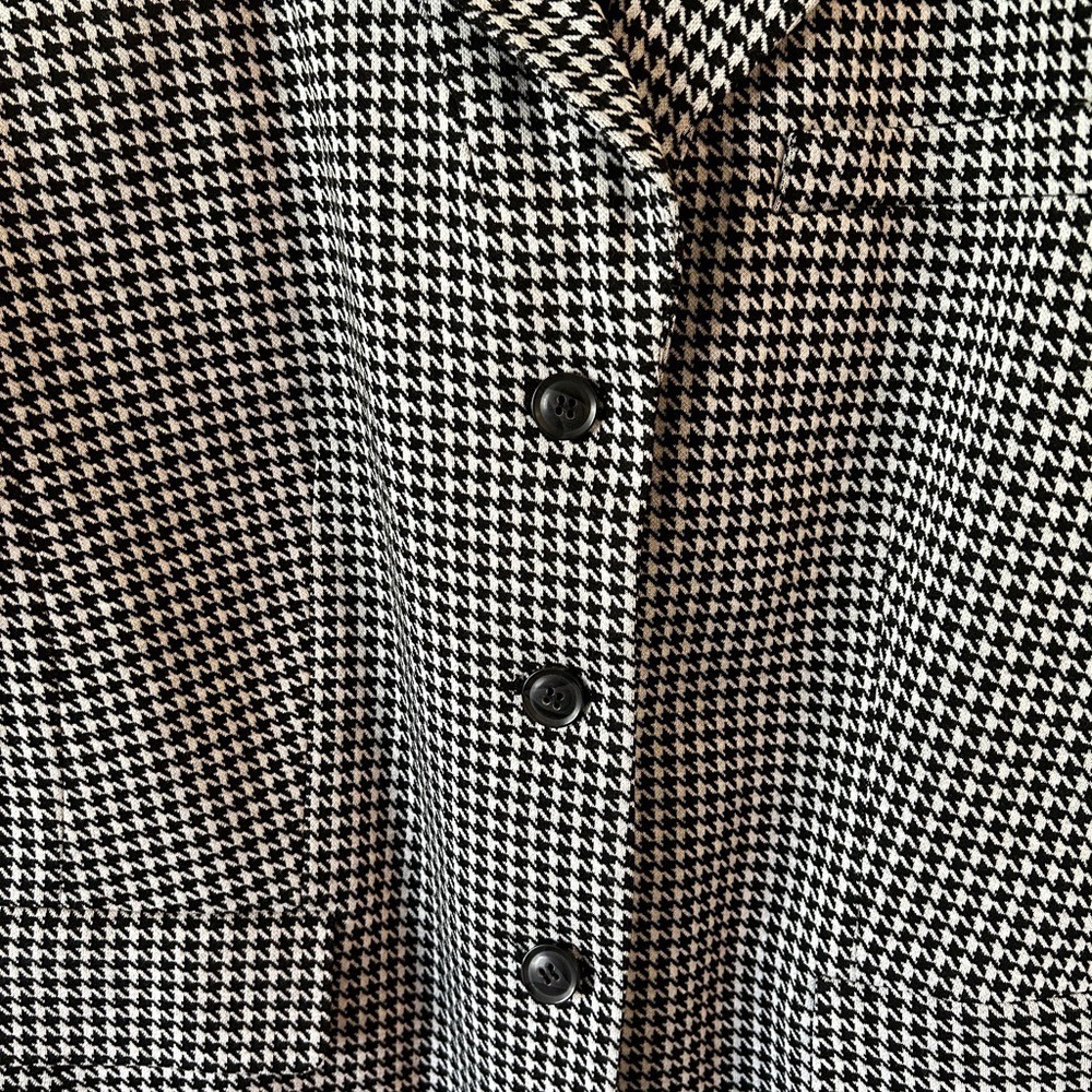 Chadwicks Womens Houndstooth Plaid Blazer Fitted Jacket Shoulder Pads Size 10 - Picture 3 of 9